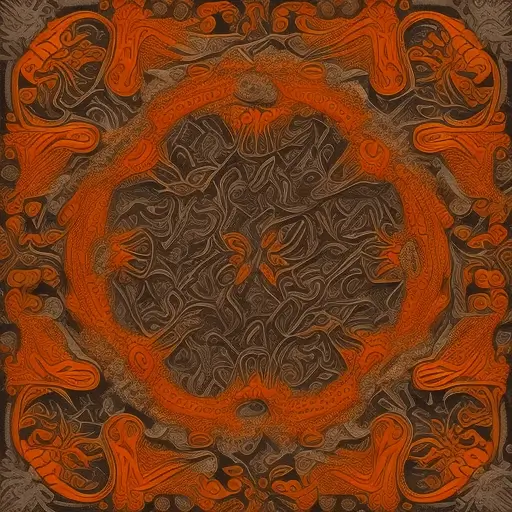 An AI generated image that looks like an orange flower from a  nightmare.